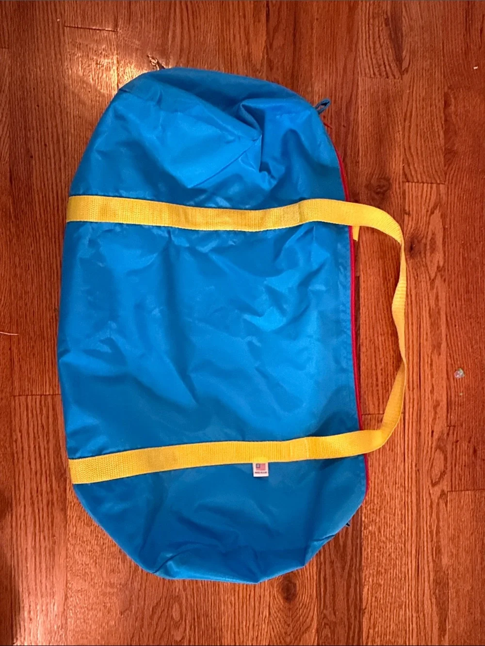 American Apparel Nylon Gym Bag - Blue/Yellow/Red, 2010s